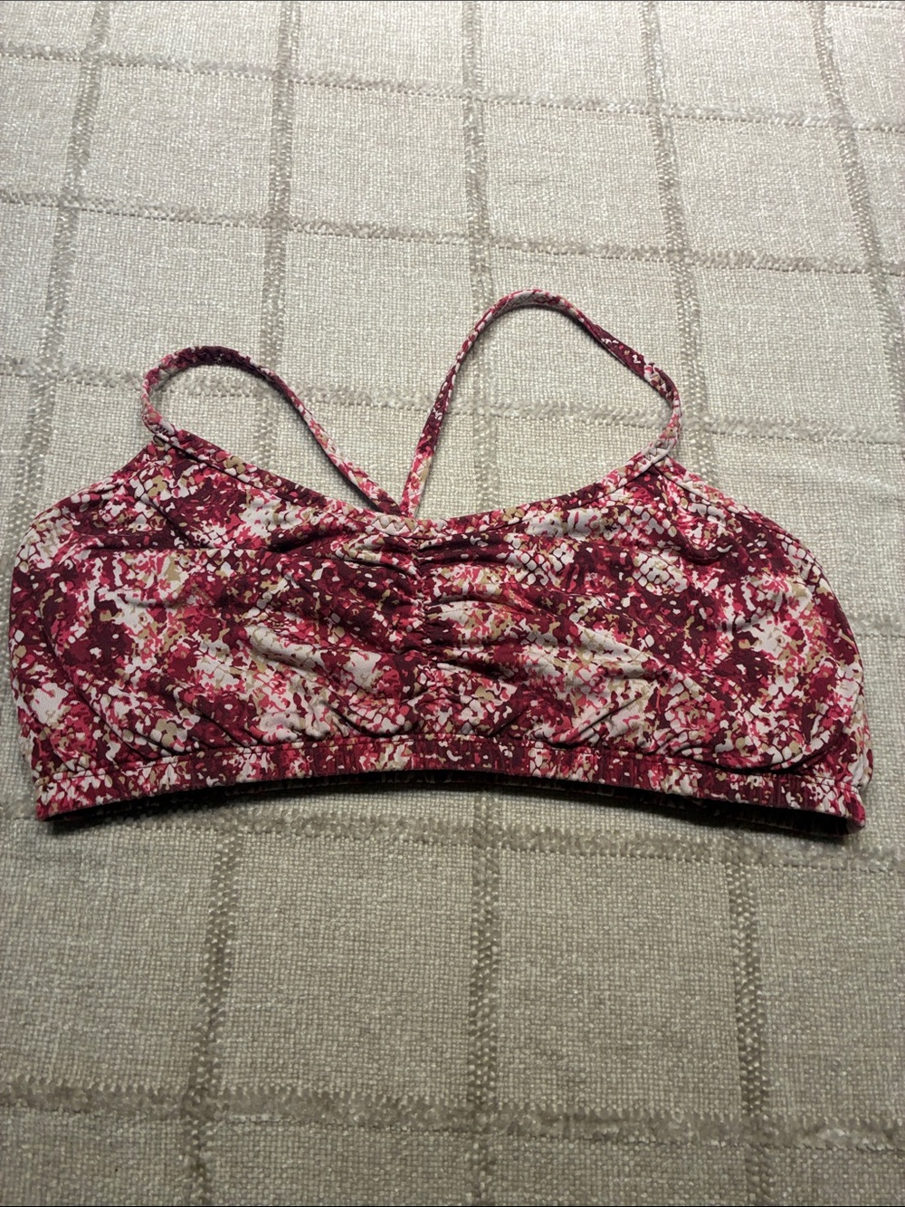 Floral Pink Ruched Swim Bralette